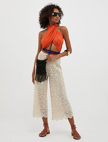 Pantalon en jersey macramé - vieux rose - MAX&Co.
