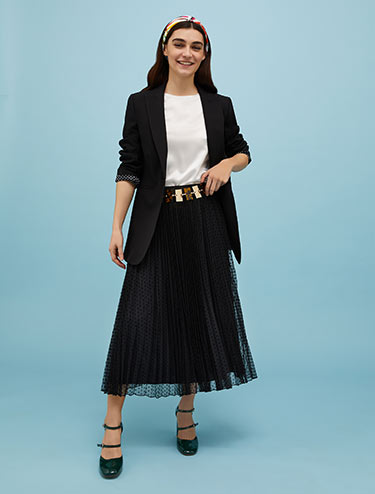 Jupe en jersey tulle à pois - noir - MAX&Co.