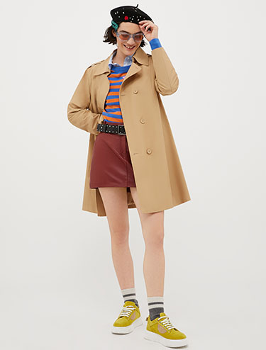 Trench-coat en coton technique - marron - MAX&Co.