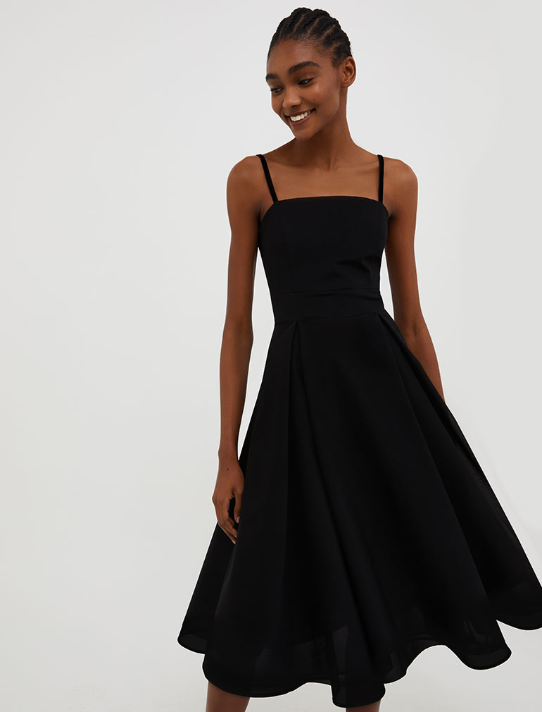 Robe corolle en jersey technique - noir - MAX&Co.